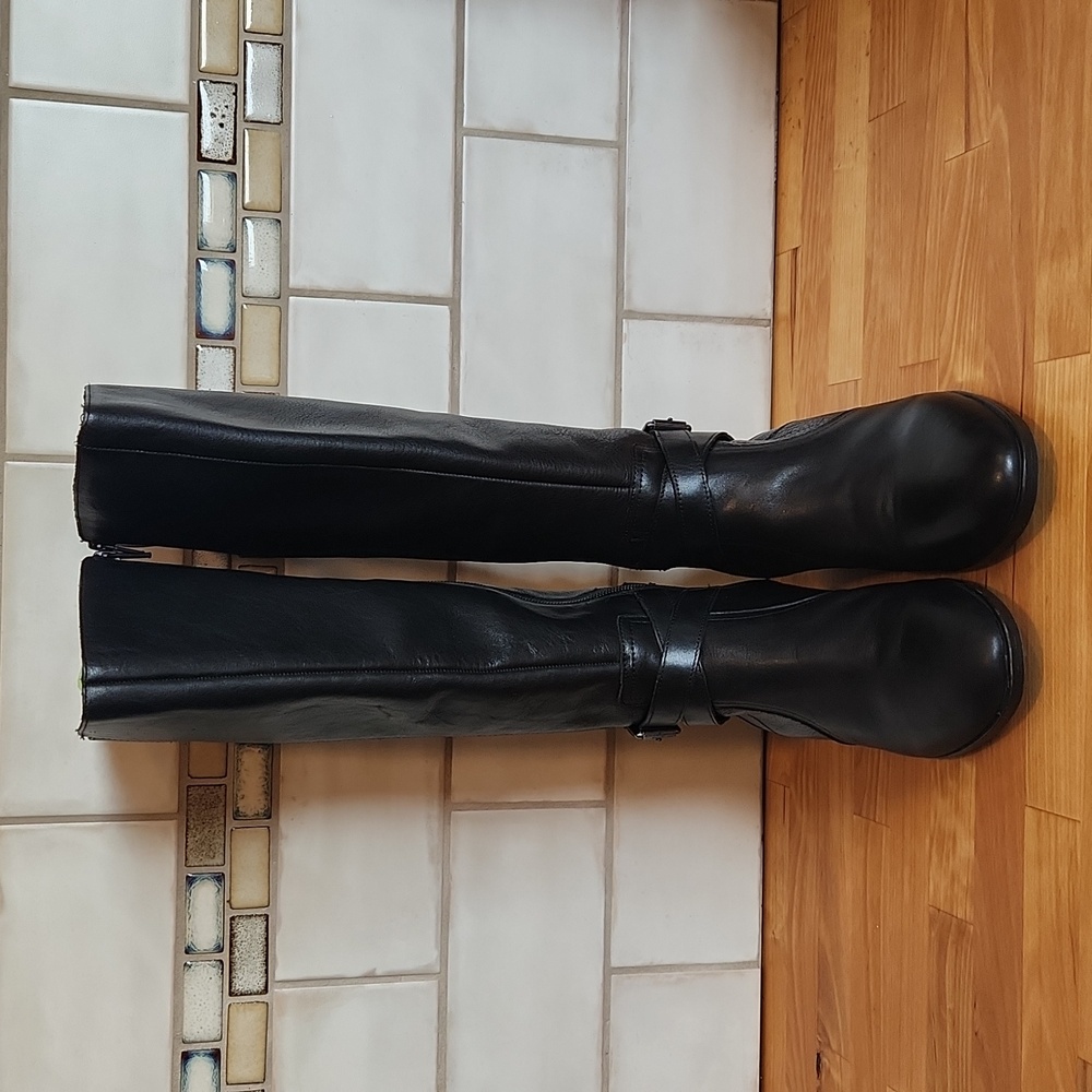 Naturalizer Rena 2 Wide Calf Riding Boot Black Sz 7.5